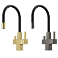 Modern Faucet Designs With Curved Spout And Brushed Gold Silver Black Finishes