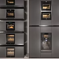 Modern Built in Kitchen Appliances With Dark Gray Integrated Cabinet Design