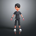3D Animated Game Movie Male Character With Black T Shirt Black Pants And White Shoes