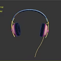 Over Ear Wired Headphones With Light Brown Headband And Black Earpads