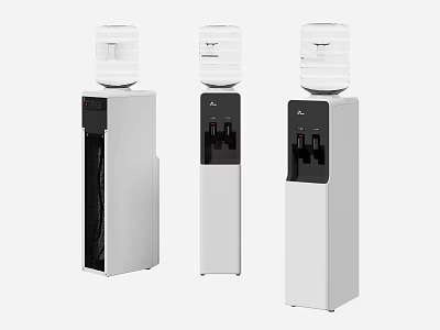 White Standing Water Dispensers With Top Load Bucket For Daily Use 3d model