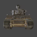 Vintage Military Vehicle Tank Featuring Cannon Barrel Tracks And 837 Marking Design