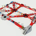 Fun Multi Level Playground Equipment With Slides Climbing Structures And Tracks 3d model