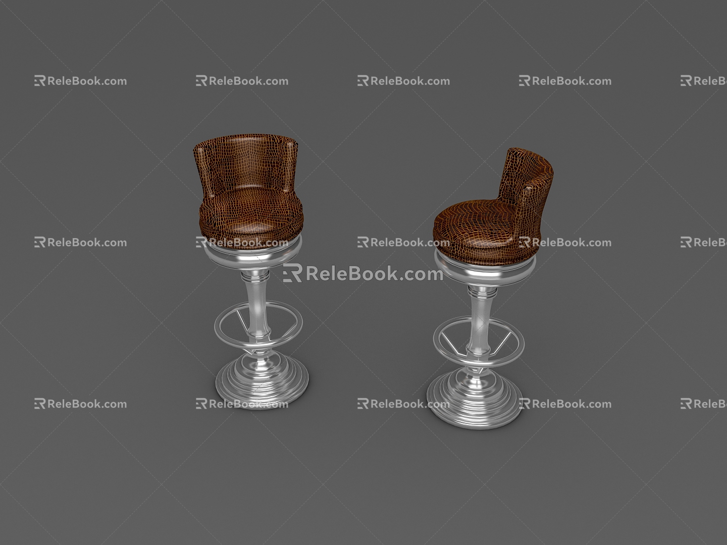 European-style Bar Chair Reception Swivel Chair Hairdressing Single High Chair Bar Chair Leather Chair 3d model