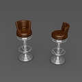 European-style Bar Chair Reception Swivel Chair Hairdressing Single High Chair Bar Chair Leather Chair 3d model