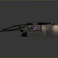 Futuristic Dark Colored Spaceship Structure With Sleek Design Transparent Windows And Illuminated Panels