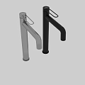 Modern Sleek Stainless Steel Faucet With Knurled Texture And Curved Spout