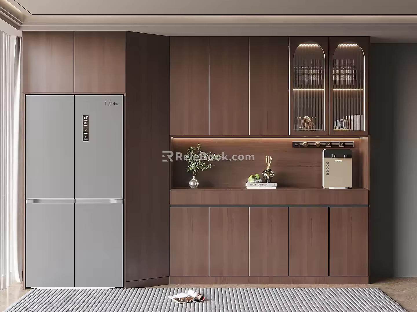 Glass Wine Cabinet Wine Bottle Wine Glass Drink Machine Removable Rail Socket Embedded Refrigerator Wine Cabinet 3d model