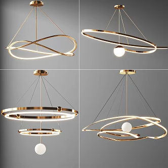 Metal Chandelier Restaurant Chandelier Restaurant Chandelier Ring Chandelier Light Luxury Chandelier 3d model