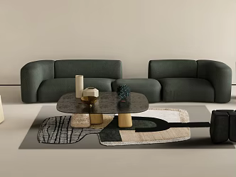Modern Baxter Sofa Coffee Table Combo 3d model