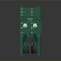 Green Industrial Equipment With Multiple Green Domes Yellow Fasteners And Supporting Legs