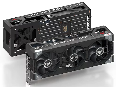 Industrial Equipment GeForce RTX Graphics Card With Triple Fans Black Design And Cooling Structure 3d model