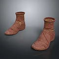 Comfortable Brown Boots With Golden Decorative Bands And Stylish Design For Daily Use