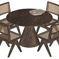 Wind Dining Table and Chair Combination Rattan Dining Table and Chair Combination 3d model