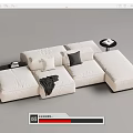 Modern Multiplayer Sofa Module Sofa Back-to-Back Sofa 3d model