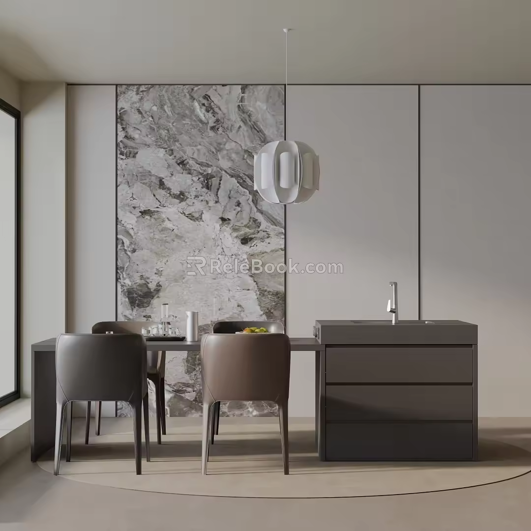 Modern table combination 3d model