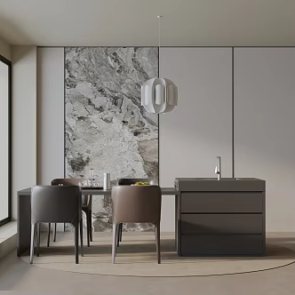 Modern table combination 3d model