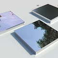 Decorative Panels With Mirror Finish Surface Showing Tree Reflections And 500x500 Dimensions For Interior Use