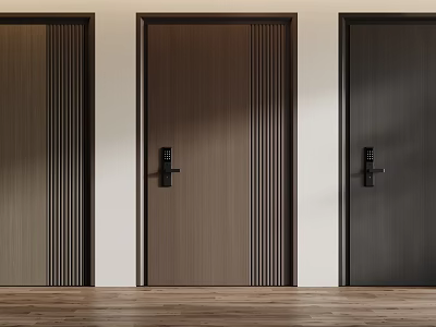 Modern Style Security Doors With Smart Locks And Unique Designs 3d model