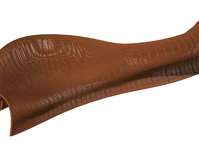 Modern public chair outdoor special-shaped wooden leisure seat 3d model