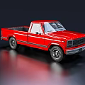 Classic Red Single Cab Pickup Truck With Shiny Finish And Black Wheels