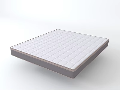 White Mattress With Grid Pattern Surface And Grey Border Edge 3d model