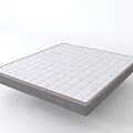 White Mattress With Grid Pattern Surface And Grey Border Edge 3d model