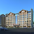 Traditional Chinese Style Station Exterior With Classic Roof Eaves Front Plaza And Green Trees