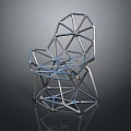 Stylish Modern Leisure Chair Featuring Geometric Metal Frame and Artistic Design Structure