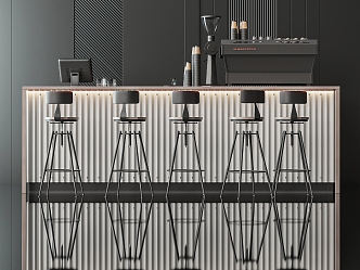 Modern Bar Chair Combination Bar Counter 3d model