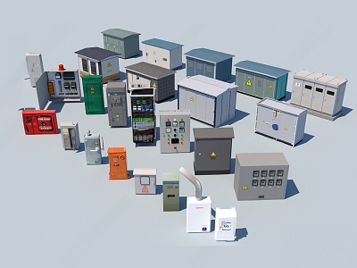 Power station equipment room 3d model