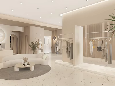 Quiet clothing shop 3d model