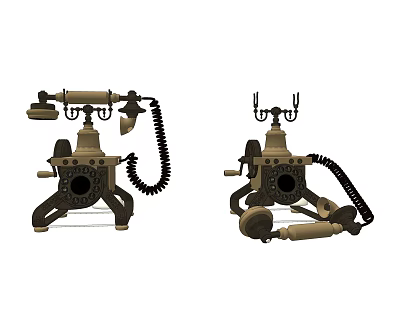 European-style telephone Old-fashioned telephone 3d model European-style telephone Old-fashioned telephone 3d model