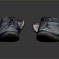 Blue Worn Shoes As Daily Necessities With Shoelaces And Thick Soles