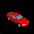Red Two Door Compact Car With Sleek Design Silver Wheels And White Headlights
