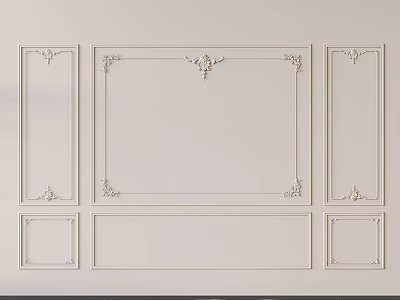 French carved plaster lines 3d model