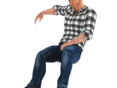 Modern Multiplayer Figure Pedestrian Man Male 3d model