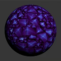 Purple Geometric Faceted Spherical Decorative Ornament Set With Shiny Blue Accents