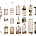 Decorative Birdcage Ornament Set With Various Designs And Styles For Home