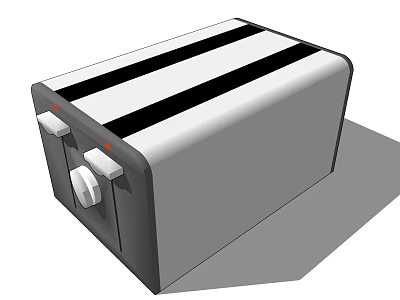 Stylish Modern Kitchen Toaster Appliance Featuring Black White Stripes And Control Panel 3d model