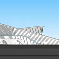 Modern Architectural 3D Model With Unique Geometric Shape And Streamlined Design 3d model