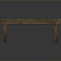 Rustic Solid Wood Table With Rectangular Top And Four Legs Design