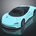 Light Blue Modern Sports Car With Sleek Design Black Wheels And Glossy Finish