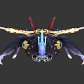 Dual Sided View Of Fantasy Characters And Mythical Creatures With Halo Like Structures Golden Ornaments