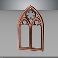 Ornate Red Gothic Style Decorative Window Frame For Furniture Home Decoration