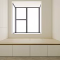 Modern Tatami Bedroom Interior Design With Wooden Platform White Storage Cabinets And Window