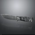 Rustic Handcrafted Knife With Sharp Metal Blade And Textured Wooden Handle