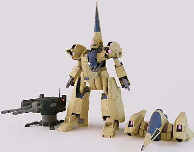 Collectible Robot Model Figure With Weapon Attachment And Component Parts 3d model