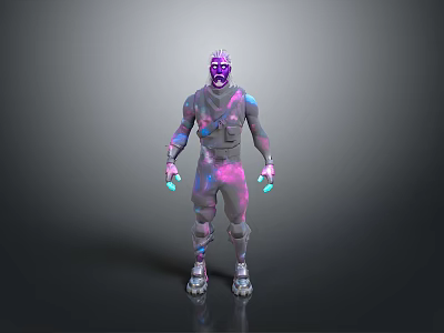 Colorful Human Shaped Decorative Figurine With Purple Pink Blue Patterns For Home Decor 3d model