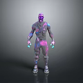 Colorful Human Shaped Decorative Figurine With Purple Pink Blue Patterns For Home Decor